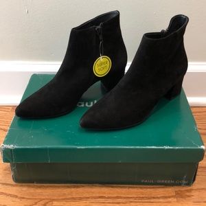 Paul Green Bridget Black Suede Block Heel Boot
